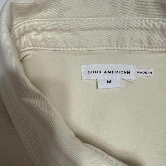 Good American Medium Jumpsuit Crop Palazzo Ecru Ivory Fit For Success Womens NWT - Picture 4 of 12